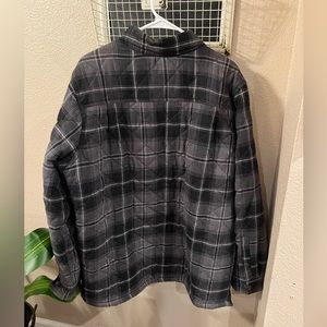 Plaid Sherpa lined shacket Swiss tech